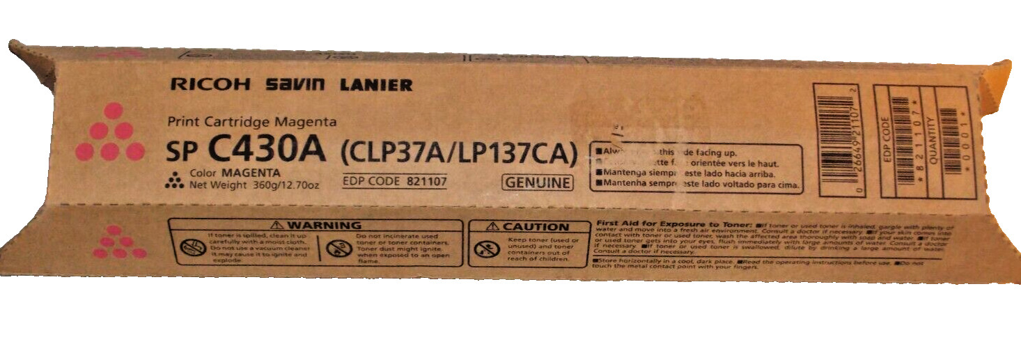 Genuine Ricoh Magenta Toner Cartridge For Sp C430A
