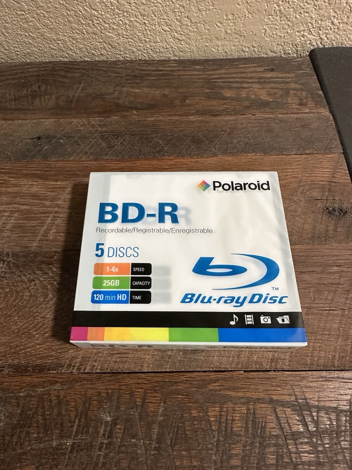 Polaroid BD-R 25GB Logo Top Blank Media with Slim Cases - 25 Pack 