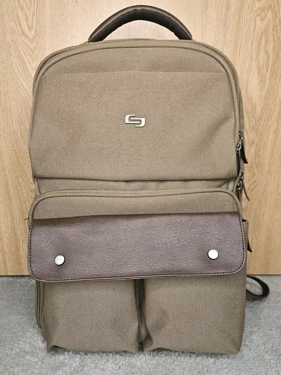 Solo Laptop Bag Backpack Executive Laptop Case Military Green/Brown