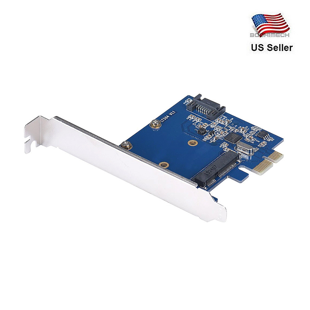 PCI-E To SATAIII Card To mSATA SSD+SATA3.0 Combo Extender Adapter 