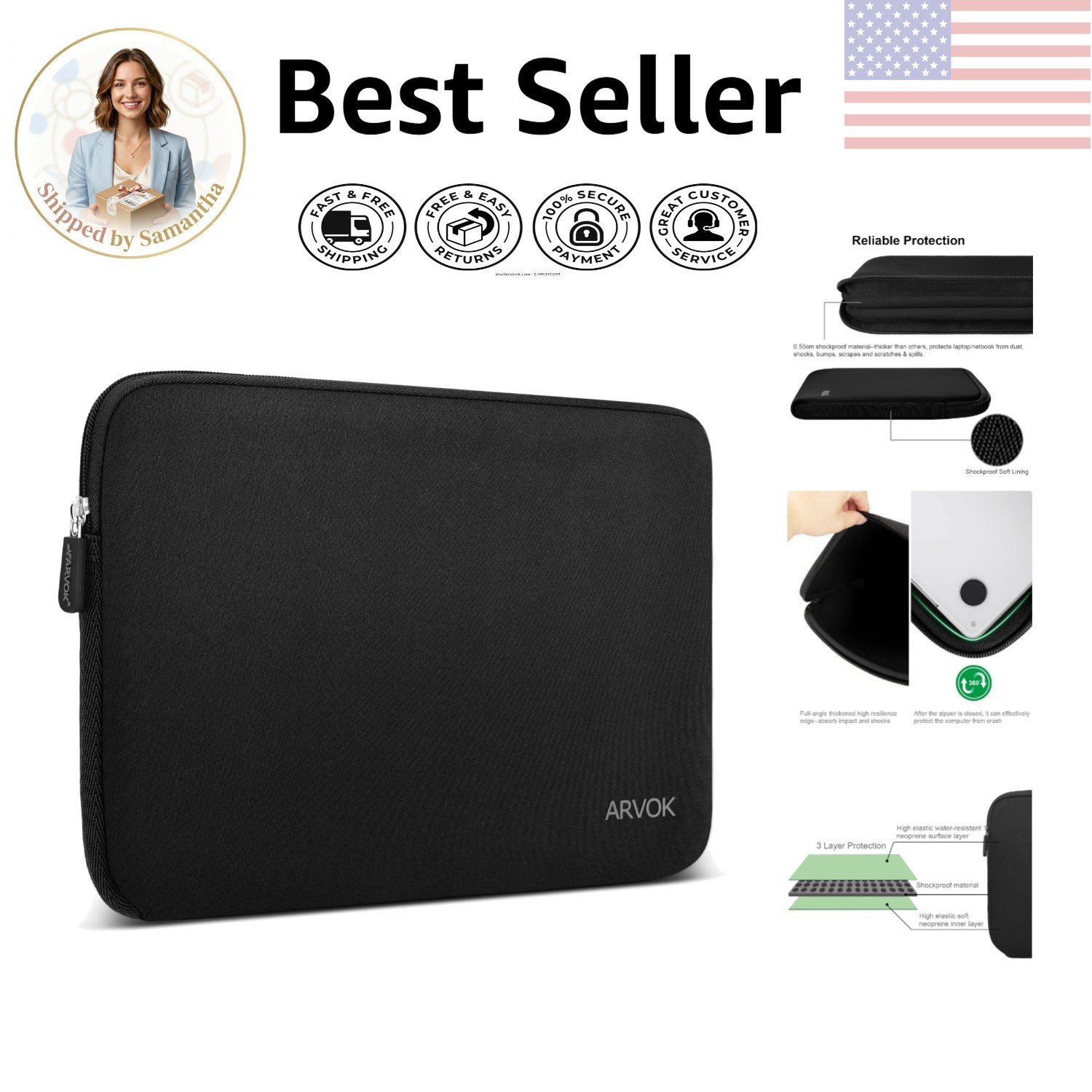 15-16 Inch Ultra-Thin Water-Resistant Laptop Sleeve for Stylish Protection
