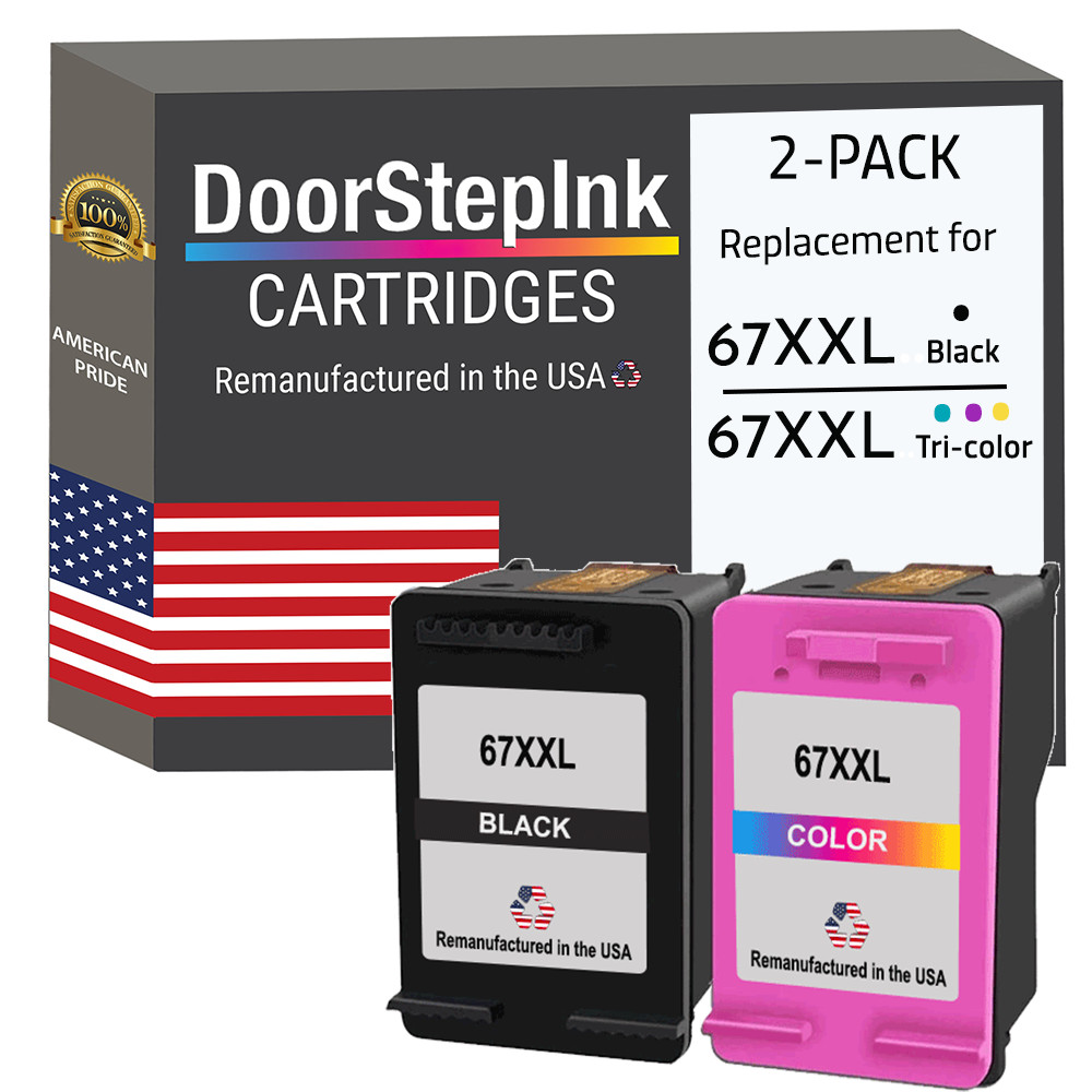 DoorStepInk Compatible Ink Cartridge for HP 67XXL Black and Color 2PK-USA