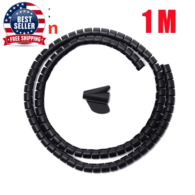 2M/1M Flexible Spiral Cable Wire Protector Cable Organizer Computer Cord Protect