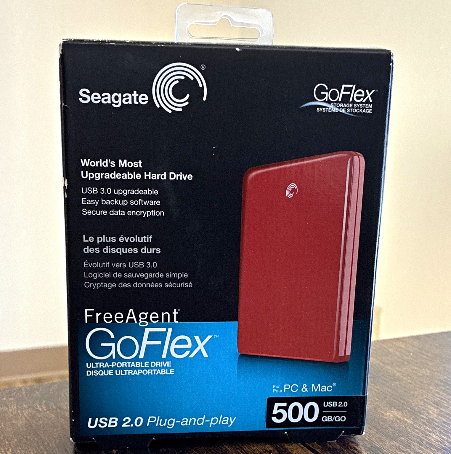 Seagate FreeAgent GoFlex 500GB Portable External HDD USB 2.0 PC/Mac Red