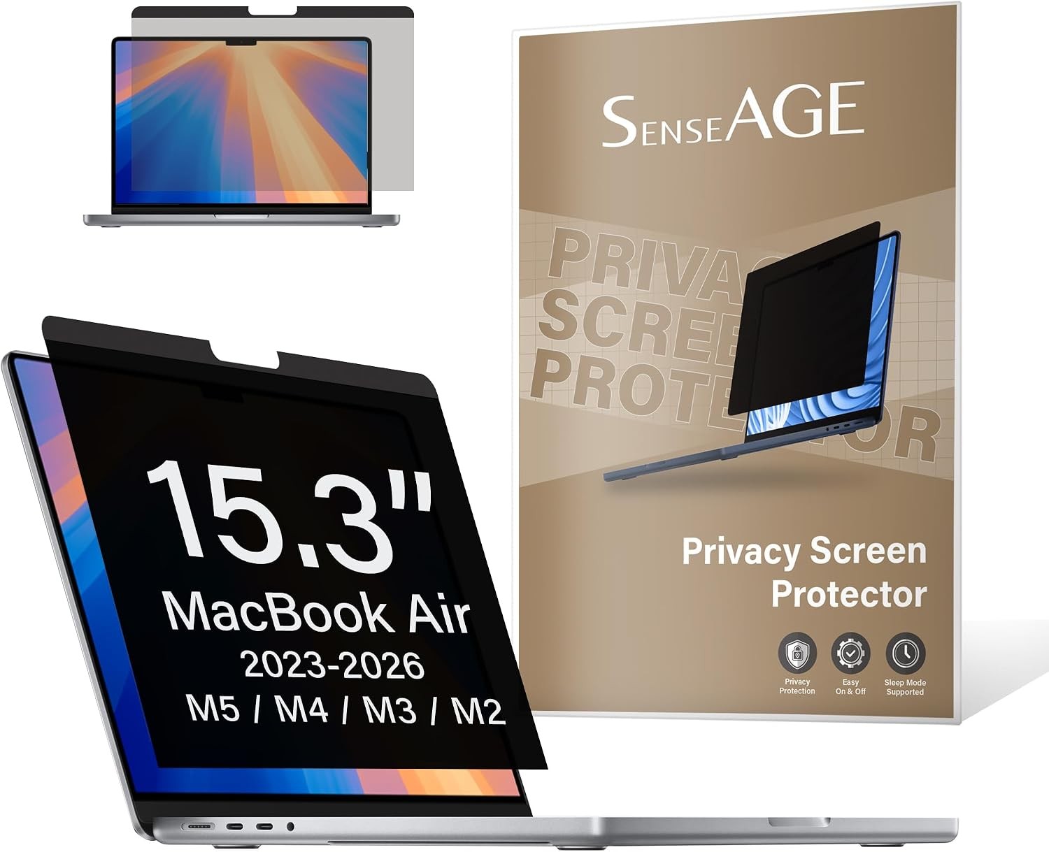 Screen Protector for MacBook Air 15 inch - Magnetic Privacy, Anti-Blue Light