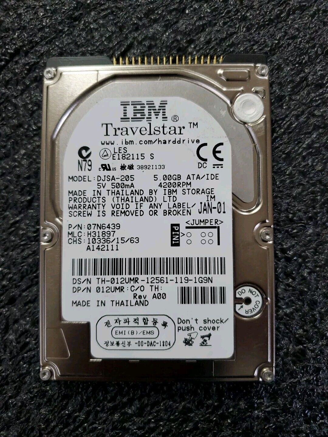 IBM DJSA-205 DJSA205 5GB IDE/ATA-66 TRAVELSTAR 5GB IDE/ATA-66 TRAVELSTAR HDD ...