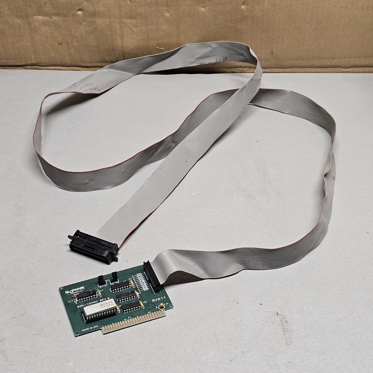 Microtek Slotware RV611 ISA Interface Card with Ribbon Cable Vintage 1983