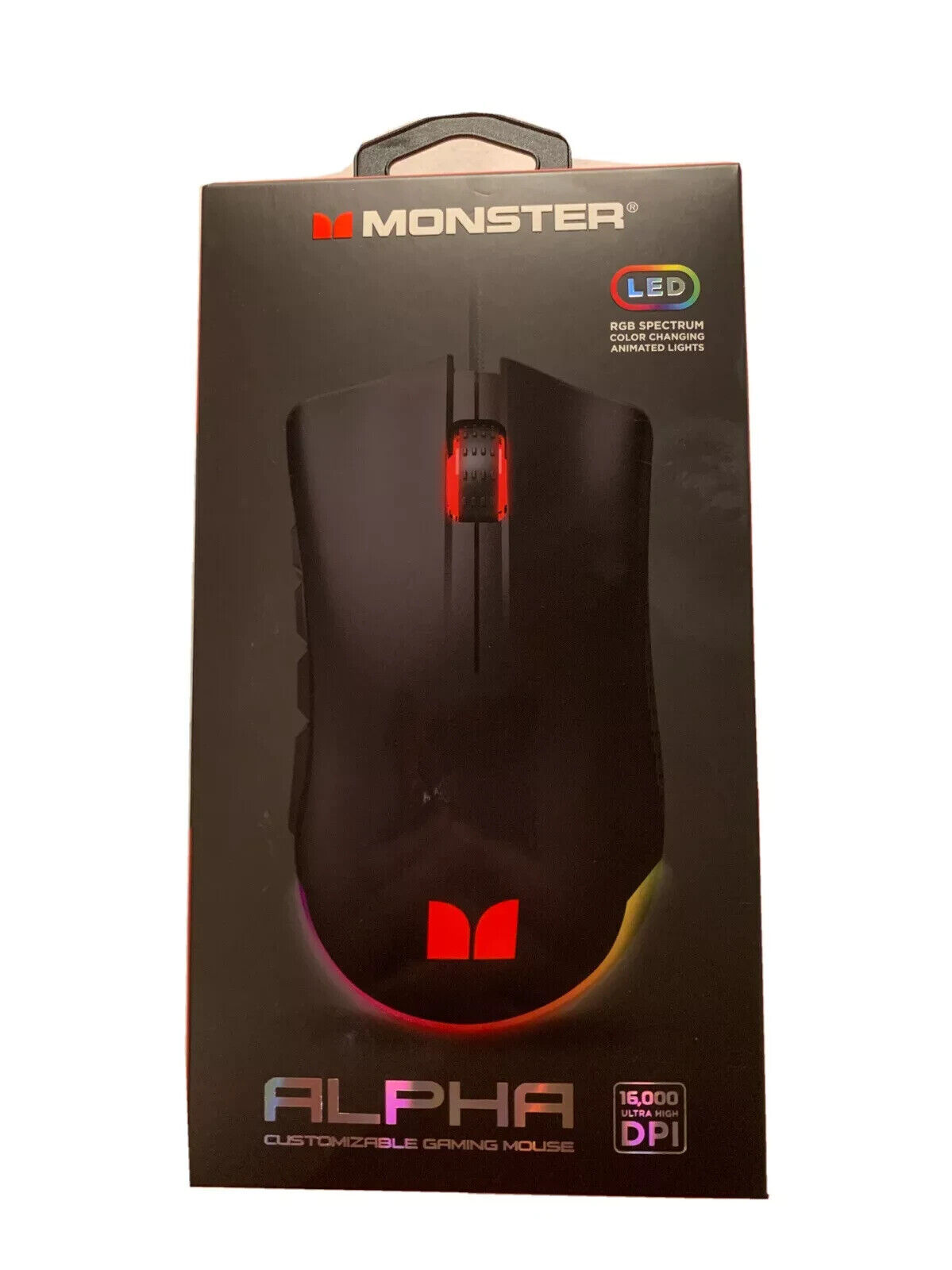 Monster Alpha 9.0 RGB Wired Gaming Mouse, Customizable Buttons, Programmable LED