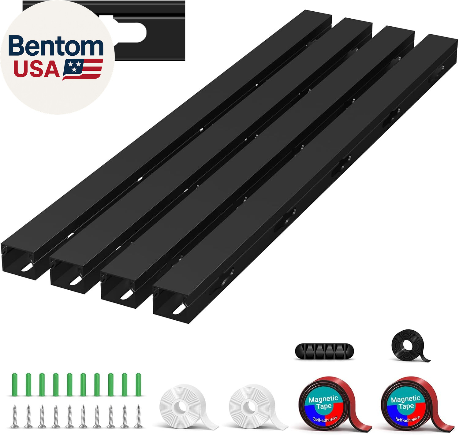 Cable Hider Raceway Kit, Magnetic Cable Management under Desk with Upgraded Aest