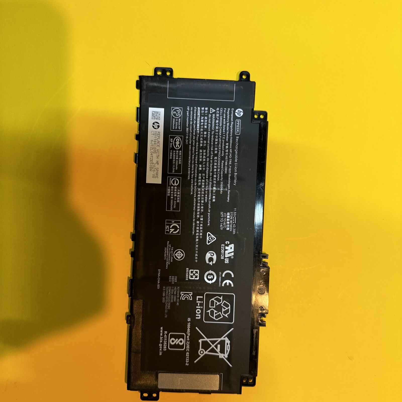 Hp PP03XL M01144-005 BATTERY FOR HP PAVILION X36014m-dw1013dx HSTNN-DB9X