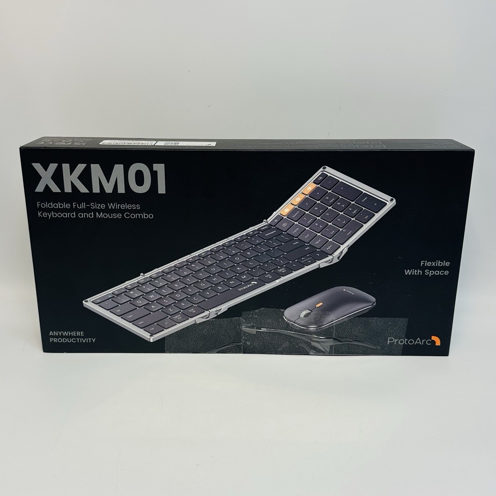ProtoArc XKM01 Full-Size Foldable Keyboard & Mouse - Gray - *NEW DAMAGED BOX*