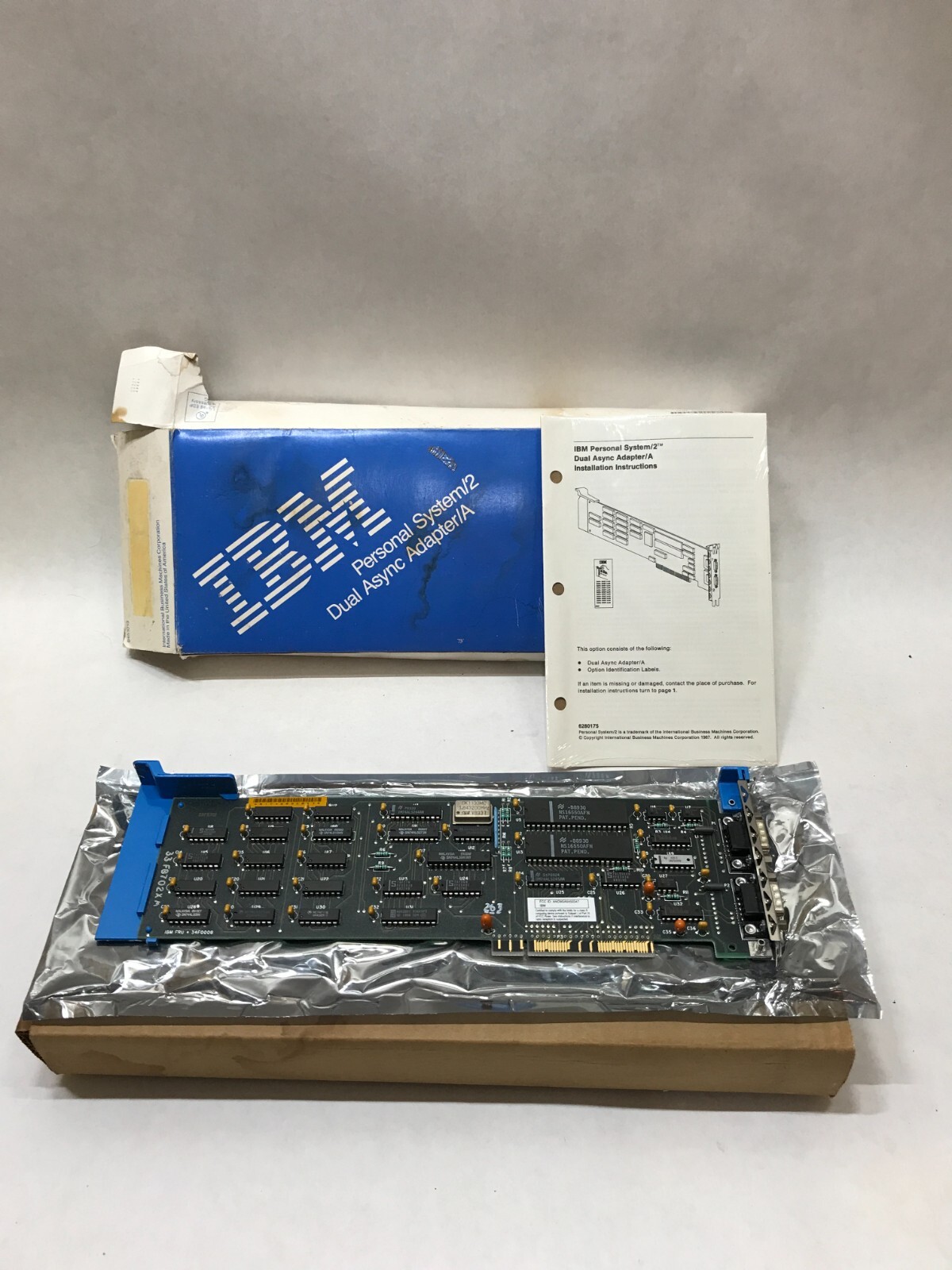 Vintage IBM Personal System/2 Dual Async Adapter/A 33F8702XM UNTESTED AS IS - DW