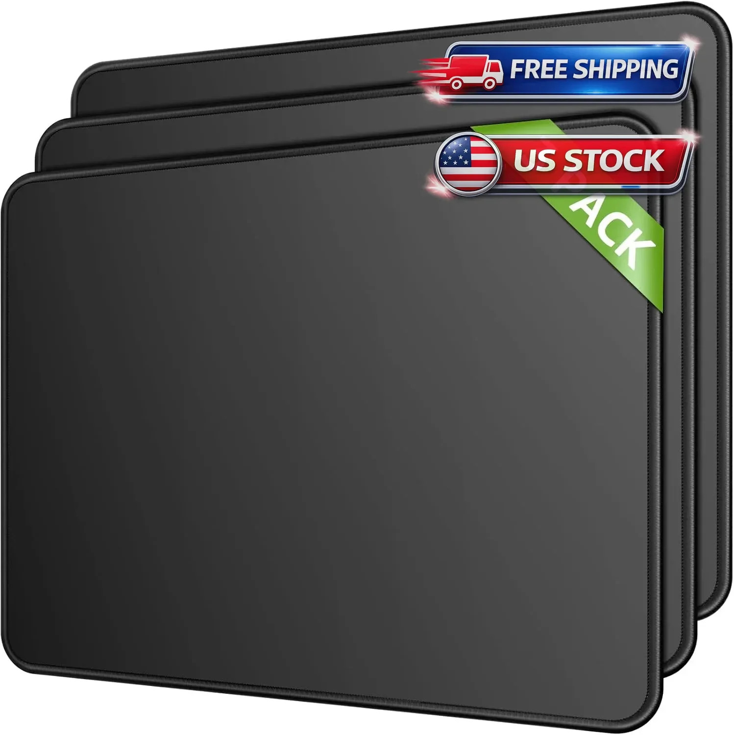 Essential Office & Gaming Mouse Pad, 30% Larger, 8.5” X 11” In, Black | Anti-Fra