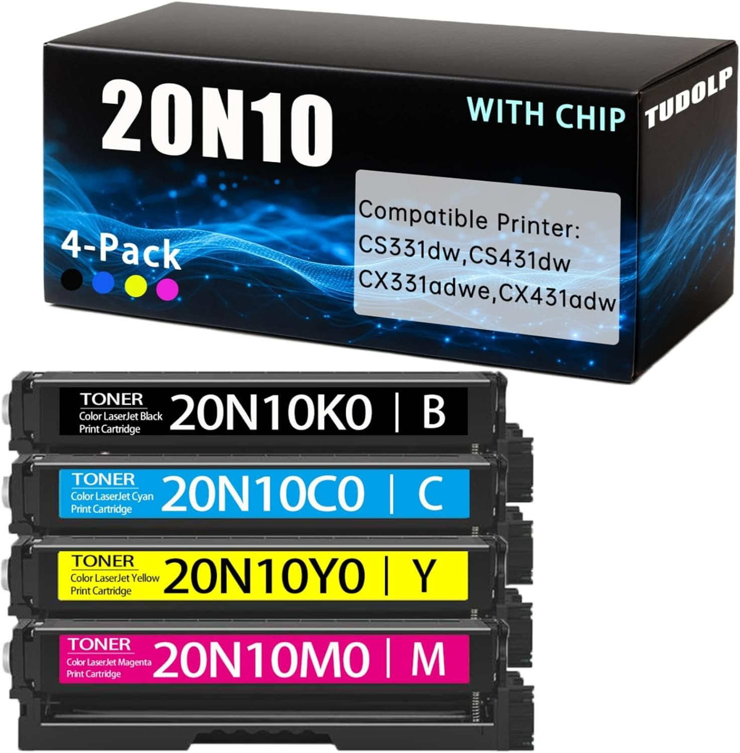 *NEW* 20N10 Toner 4-Pack BCMY for Lexmark CS331 CS431 CX331 CX431 20N10K0 C0 M0