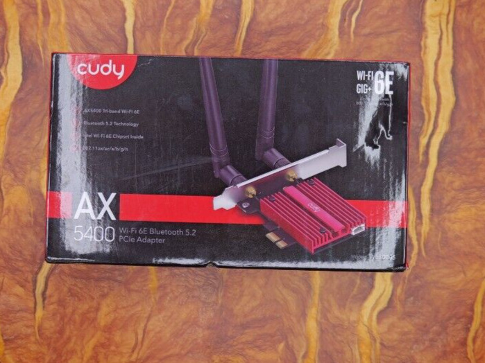 Cudy AX5400 Wireless WiFi 6 WiFi 6E PCIe Card for PC, Bluetooth 5.2, AX210, 2402