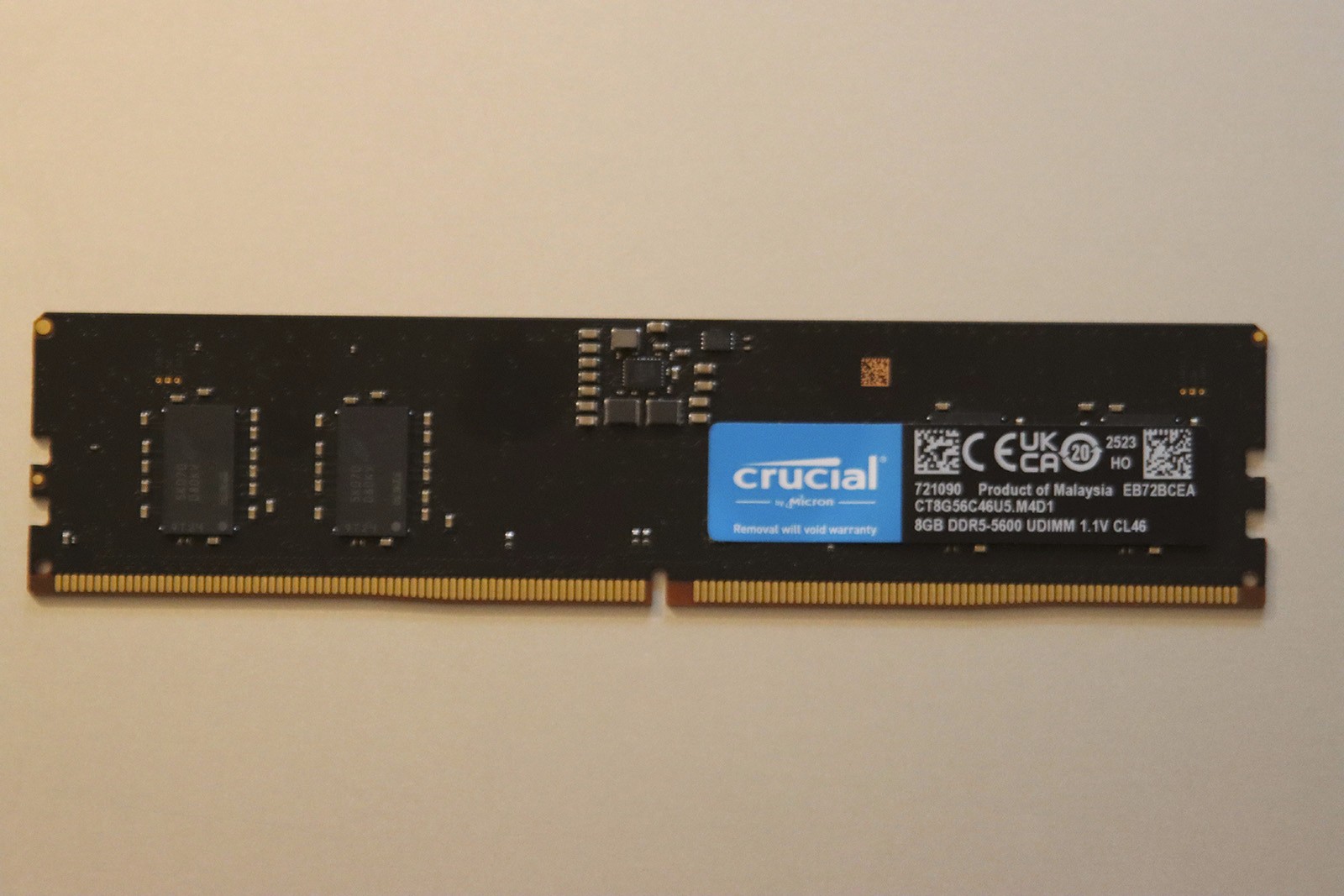 Crucial - 8GB DDR5-5600 MHz UDIMM Desktop RAM 288-PIN - MPN: (CT8G56C46U5)