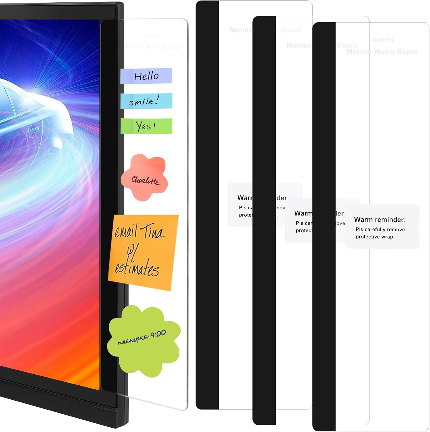 3PCS Monitor Memo Board, Memo Board for Computer Monitor, Monitor Memo Board Com
