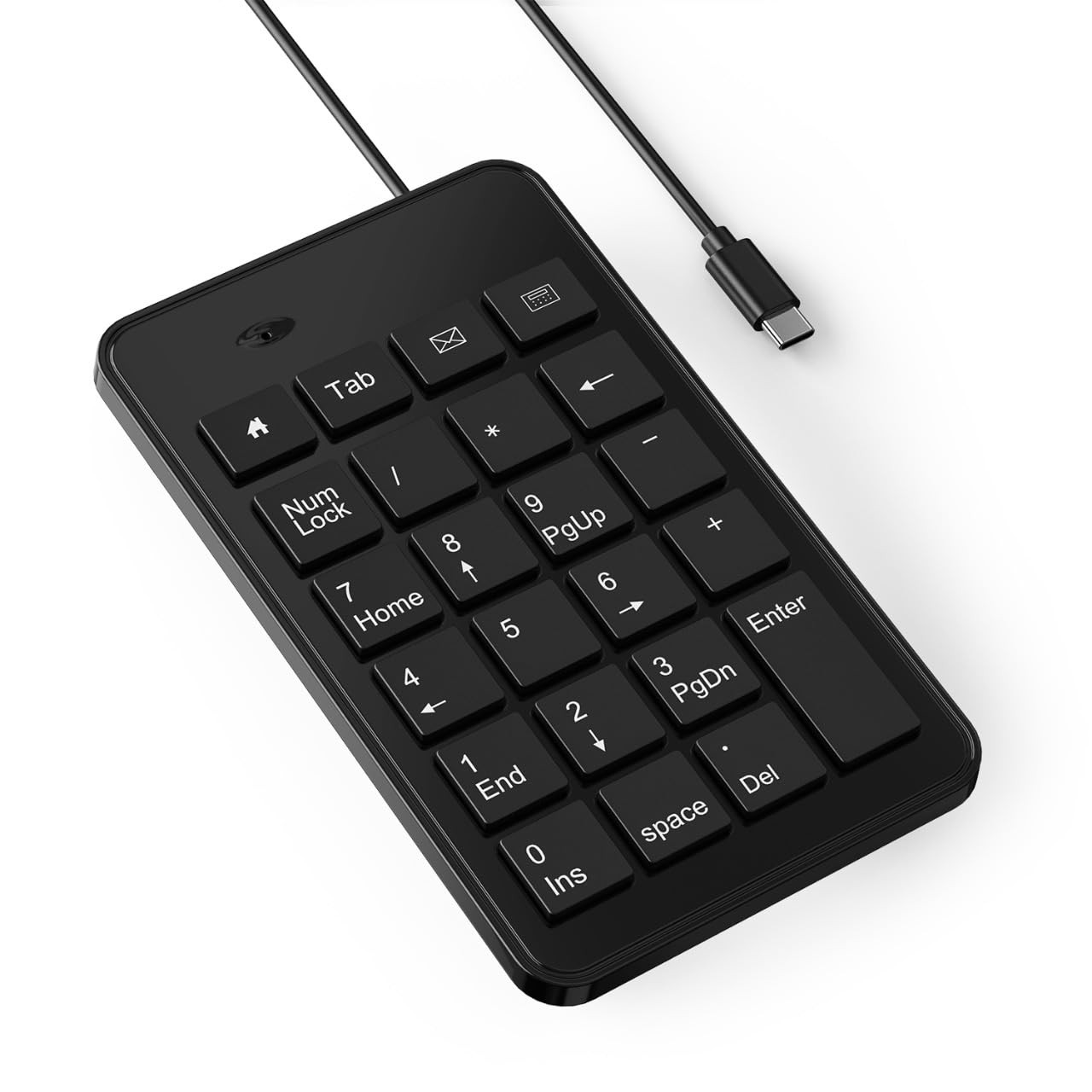 CBUS Wired USB-C Numeric Keypad for Laptop, 23 Keys Numpad USB-C, Black