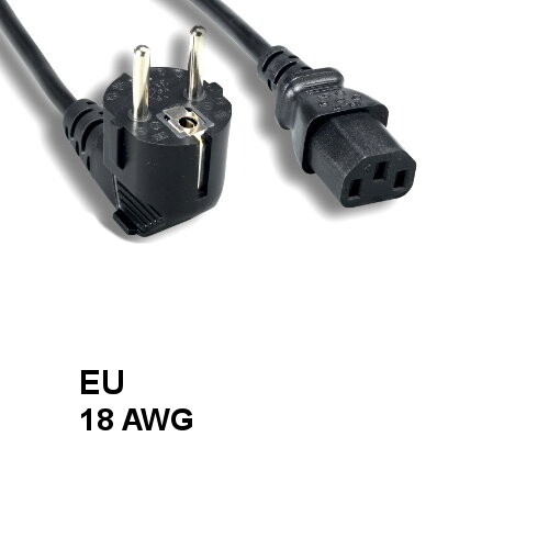 LOT10 6' EU Europe Power Cord IEC-60320 C13 to 90° Right Angled CEE 7/7 SCHUKO