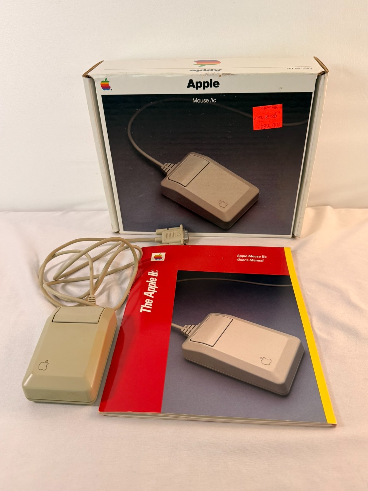 Vintage Apple Mouse IIc A2M4015 Original Box Manual Foam Tested Working NOS