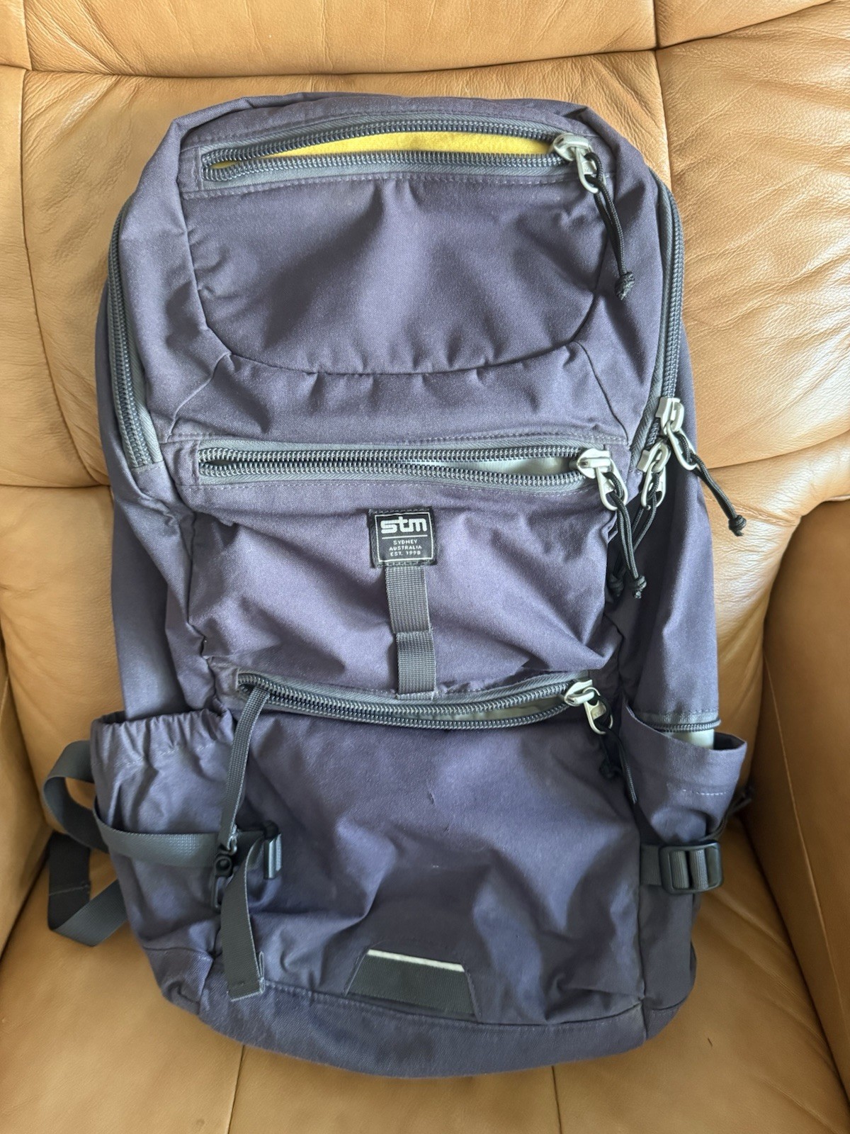 STM Slim Laptop Backpack Grey, Multiple Pockets,  Rain Cover