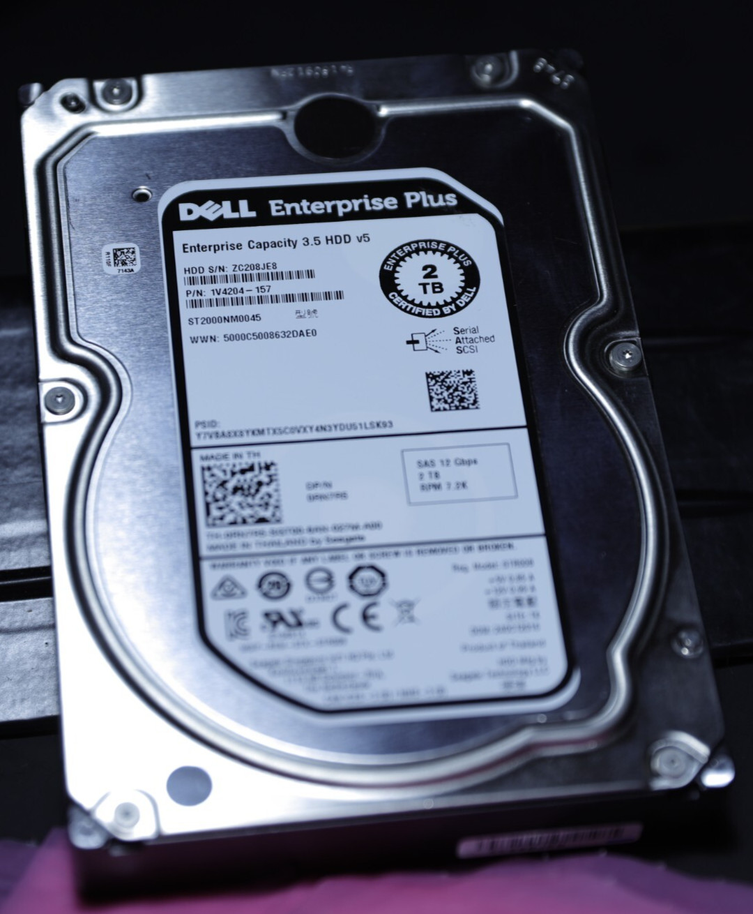 Dell Enterprise RN7R5 2TB 3.5" SAS 12Gbps 7.2K Hard Drive ST2000NM0045 Seagate