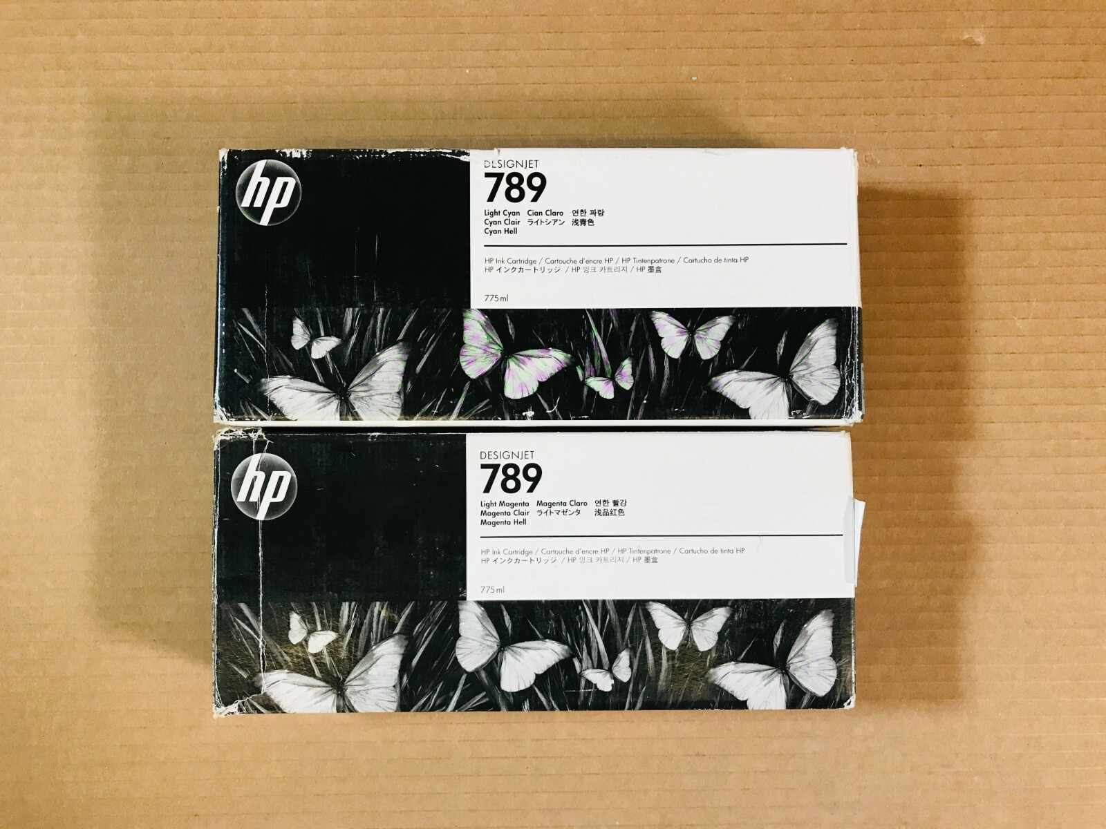 2 Genuine HP 789 Light Cyan & Light Magenta Ink CH619A,CH620 775ML (2014 -2015)