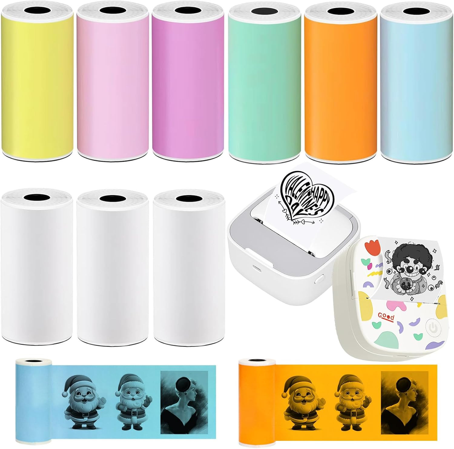 9 Rolls Thermal Sticker Paper for Mini Printer,Self-Adhesive Paper 57 * 25Mm,3