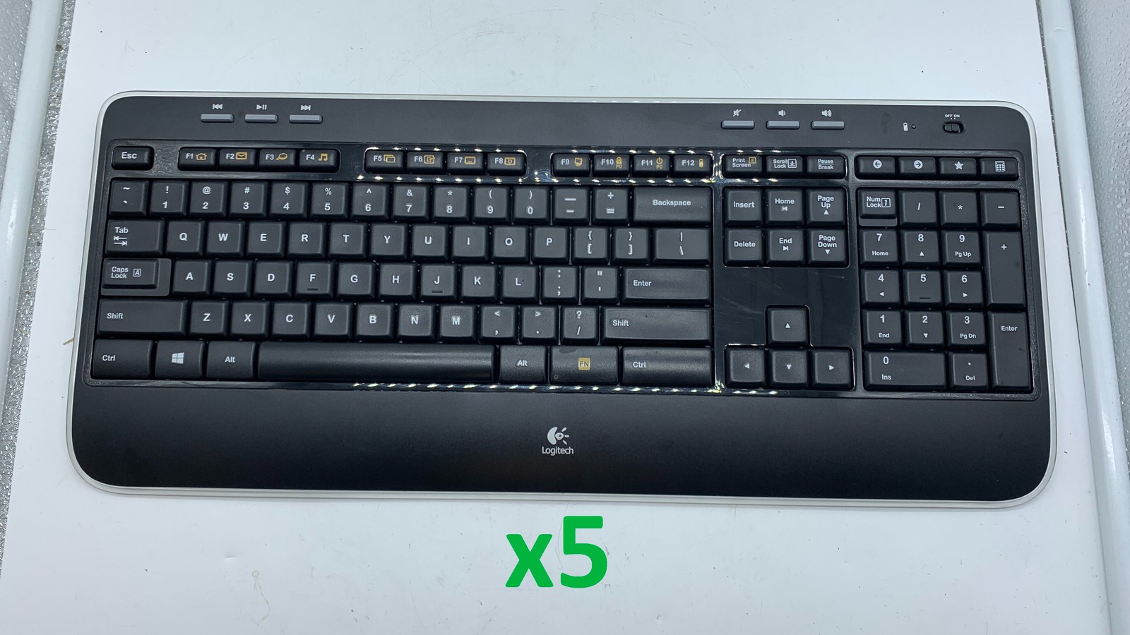 Lot of (5) Logitech K520 Wireless Keyboards- NO USB Receiver- w/ 