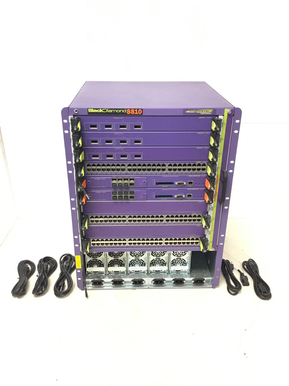 Extreme Networks 8810 10-Slot Chassis + G48TC + 10G4XC + MSM128 + PSUs WORKS