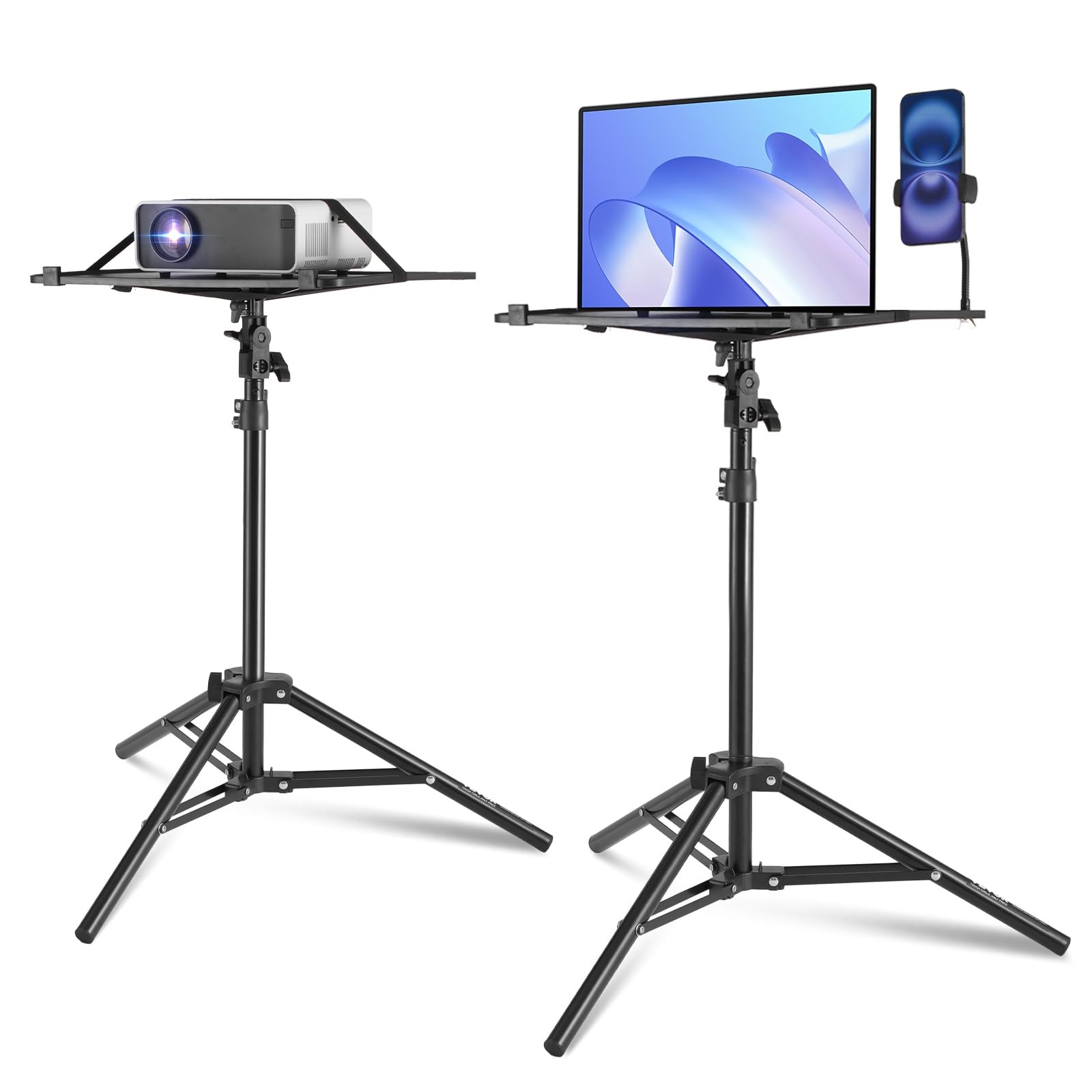 VEVOR Projector Stand, Laptop Stand Tripod without Wheels, Black