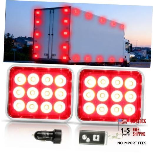 Magnetic Wireless Flashing Lights Remote Control for Trucks Red