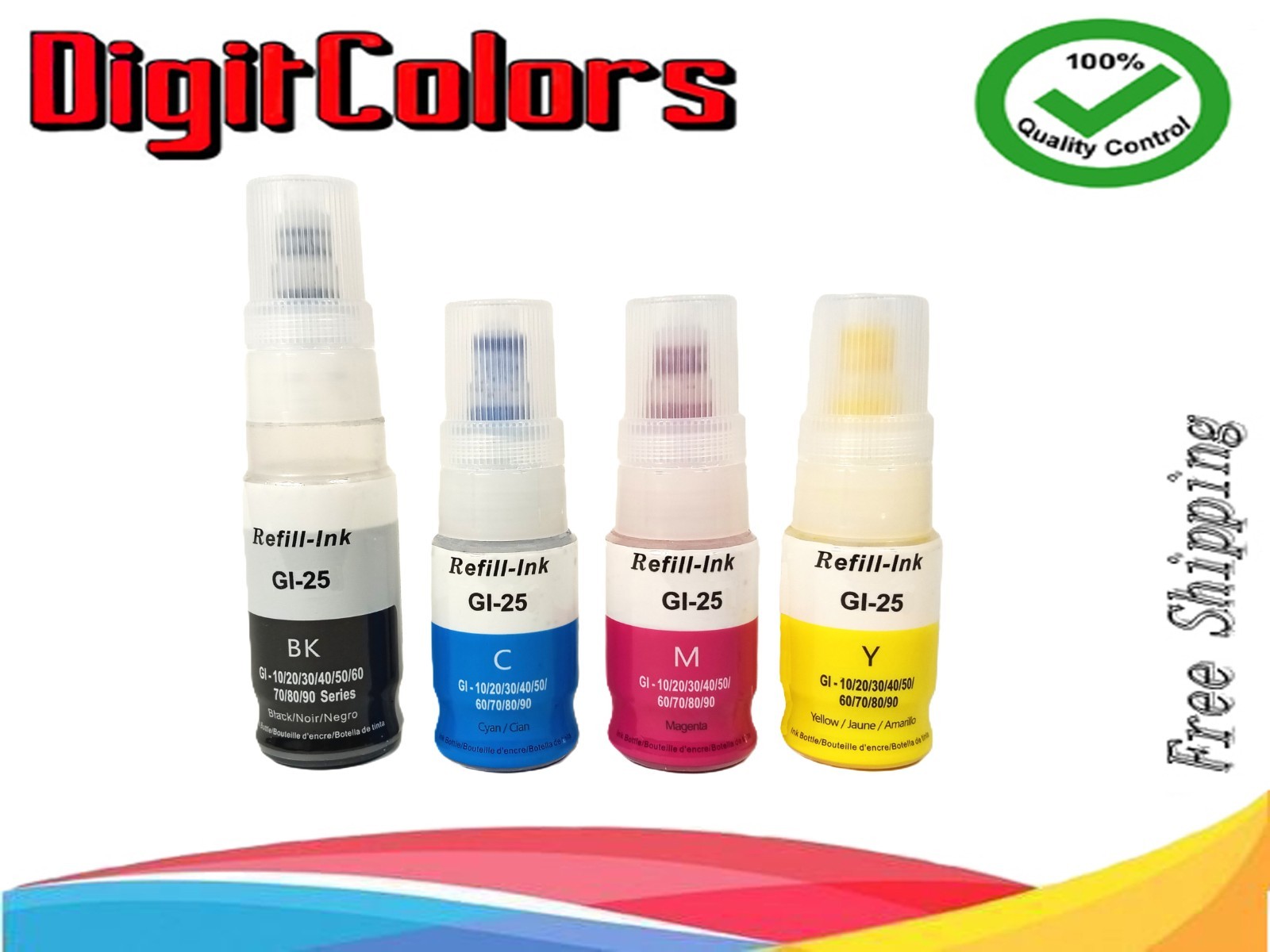 GI-25 Ink Refill Bottle for Canon Maxify MegaTank GX1020 GX1050 GX2020 BKCMY