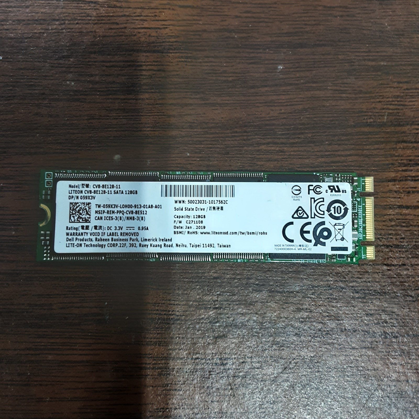Lite-On CV8-8E128-11 128GB M.2 SATA Internal SSD Laptop/PC Green