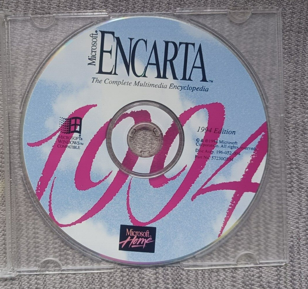 Microsoft Encarta 1994 - The Complete Multimedia Encyclopedia Disc Only