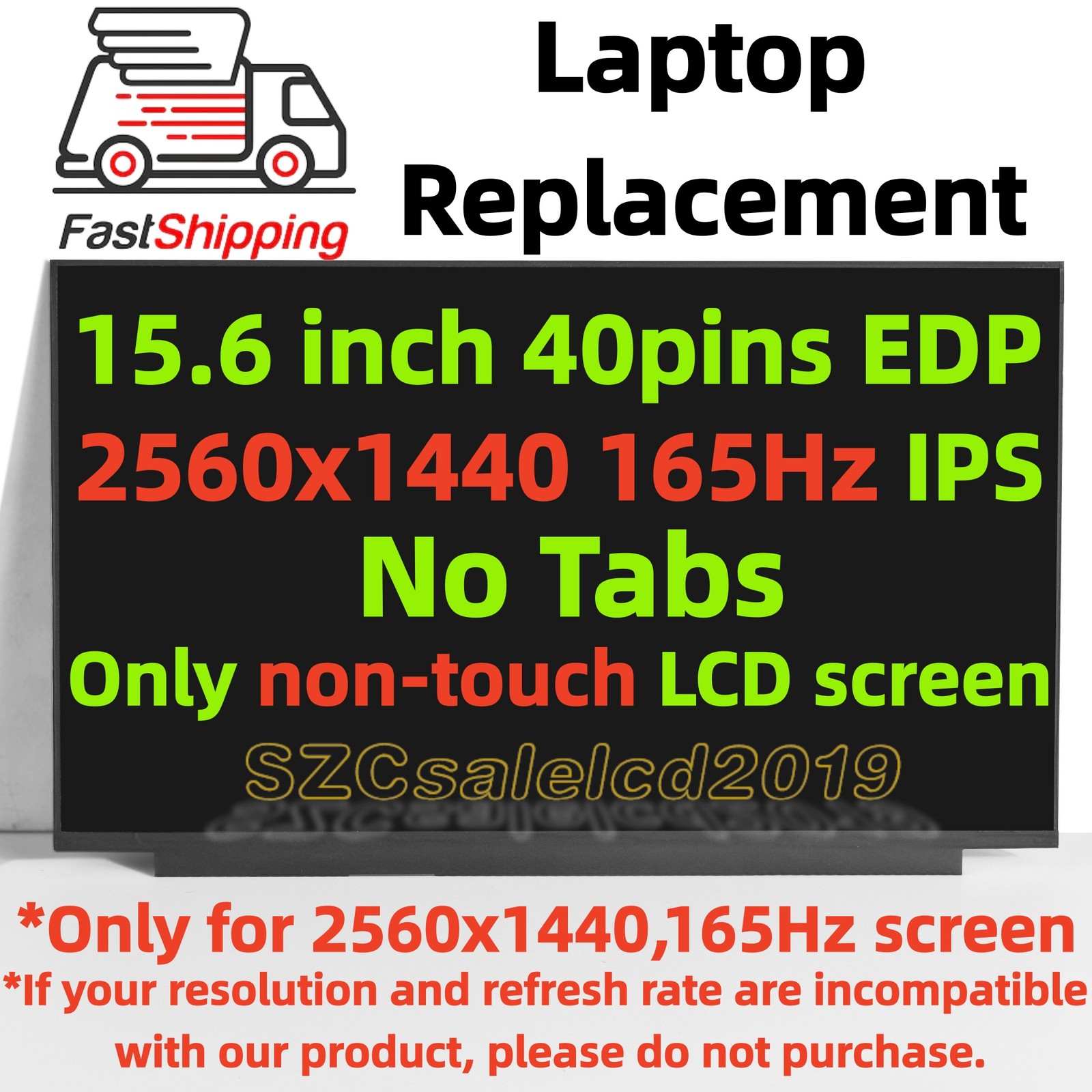 For CMO N156KME-GNA REV.C4 165Hz QHD IPS Matte LCD Screen