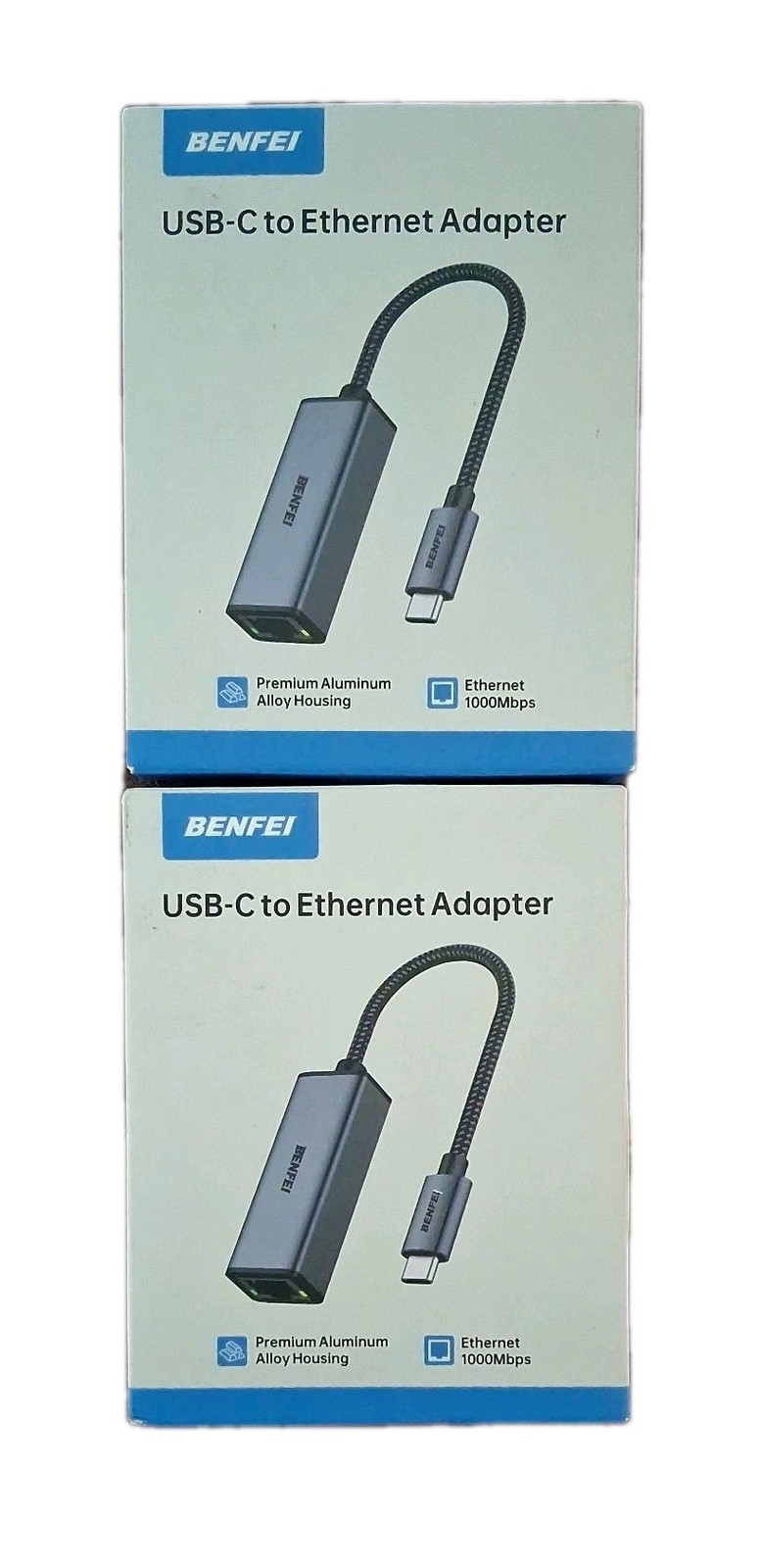 BENFEI USB-C to Ethernet Adapter USB Type-C (Thunderbolt 3/4) 000269 / lot of 2