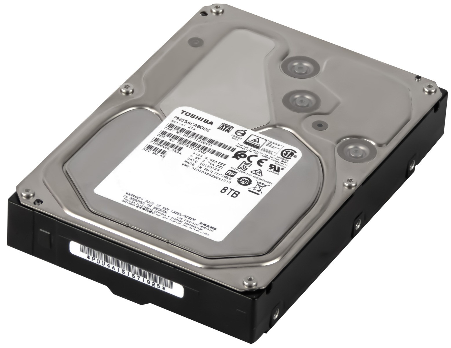 HARD DRIVE TOSHIBA NEARLINE MG05ACA800E 8TB 7.2K 128MB SATA III 3.5'' 
