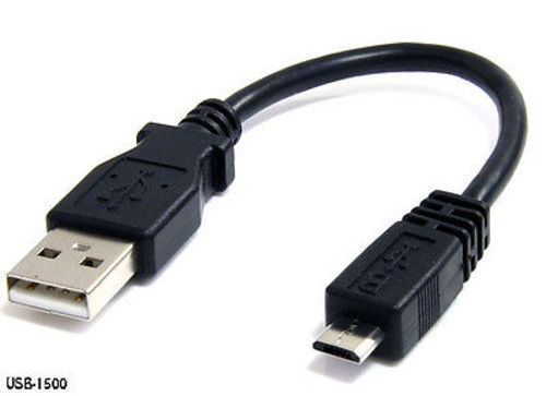 6 inch Extra-Short USB 2.0 A Male to Micro-B Male Cable, Black - USB-1500