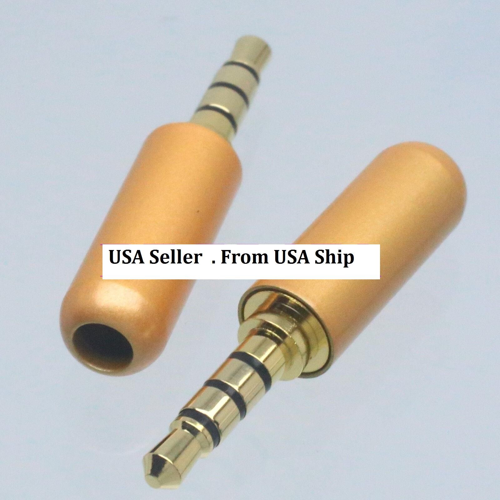 4 pcs Male 1/8" TRRS Audio video cord Plug Connector stereo  3.5mm for iphone