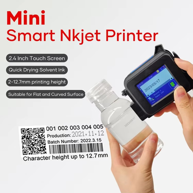 New Mini Handheld Inkjet Printer 600DPI Portable Date Coding Machine