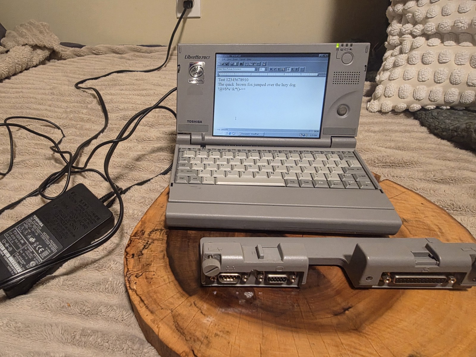 Vintage Toshiba Libretto 70CT Mini Notebook with Port Replicator and 32MB Memory