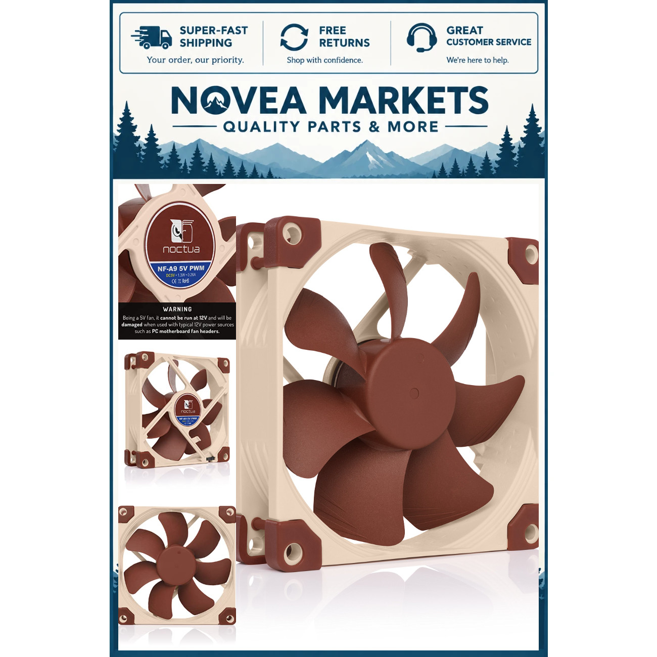 High-Performance 92mm Quiet PWM Fan, Low Noise Cooling for PC & Laptop
