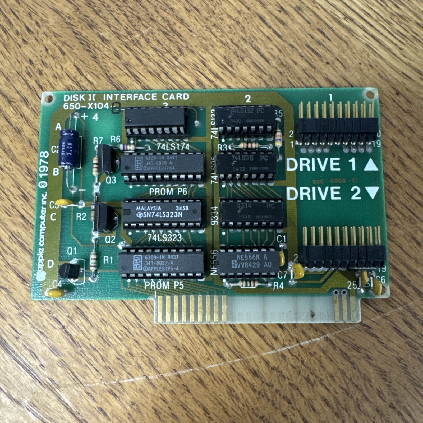 Apple Vintage 1978 Disk II Interface Card 650-x104