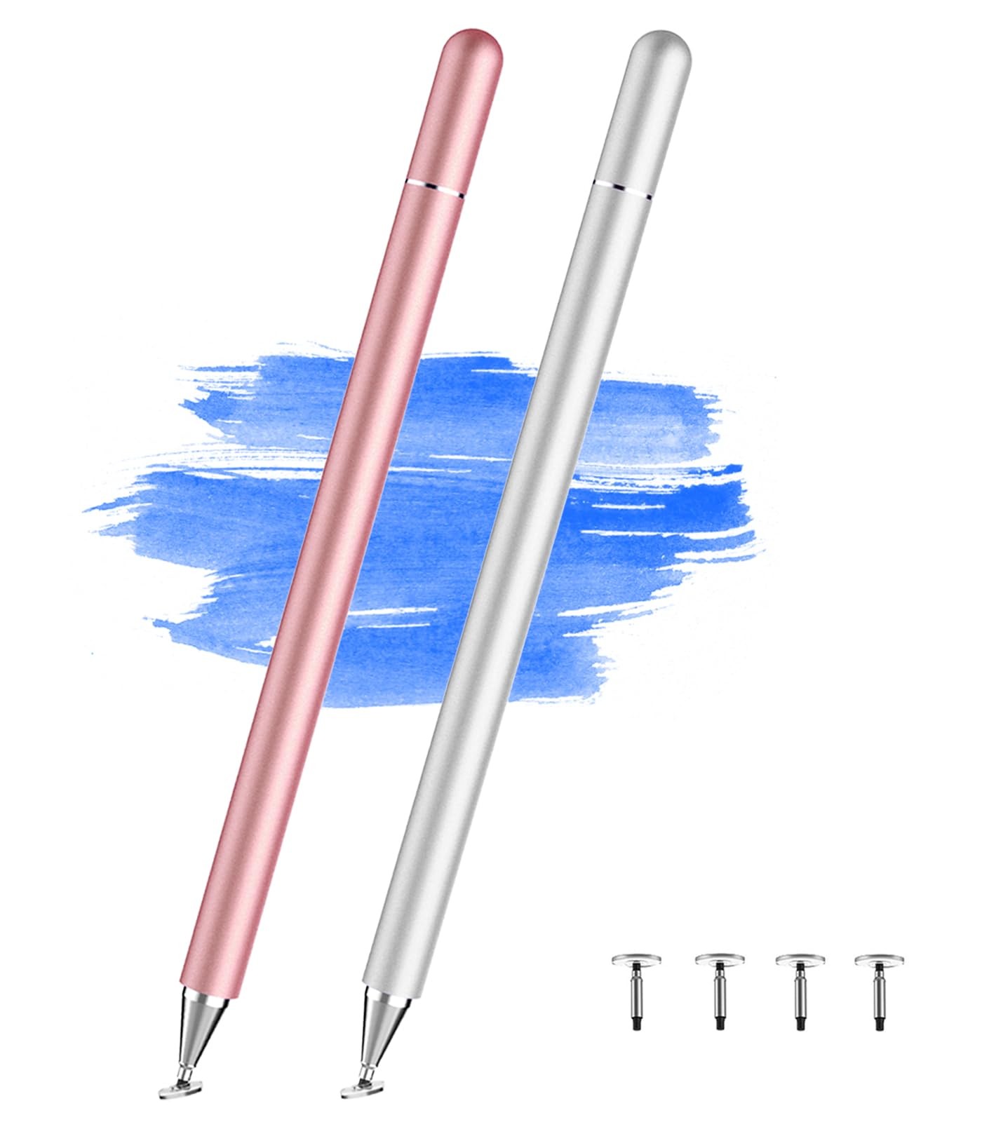 Stylus Pen for Touchscreen, Kenkor 2PCS iPad Pencil High Pink+Silver 