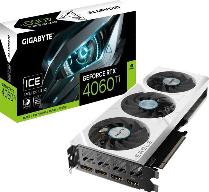 GIGABYTE GeForce RTX 4060 Ti EAGLE OC ICE 8GB GDDR6 Graphics Card