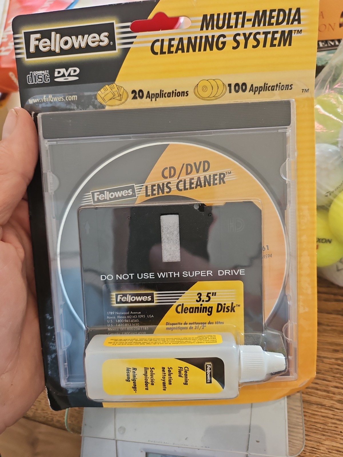 Vintage Fellowes MultiMedia Cleaning System 3.5" Disk CD DVD Drive 99751 Cleaner