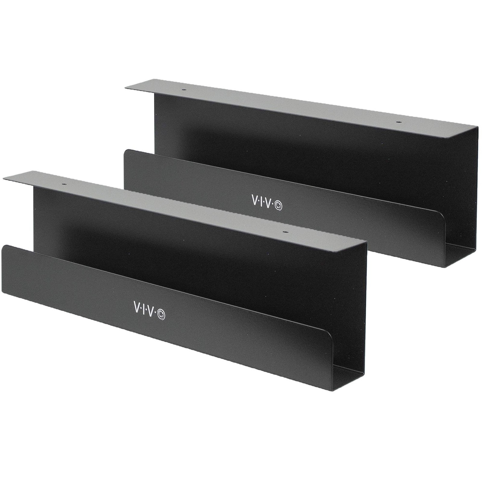 VIVO Under Desk 17 inch Cable Management Trays, Power Strip Standard, Black 