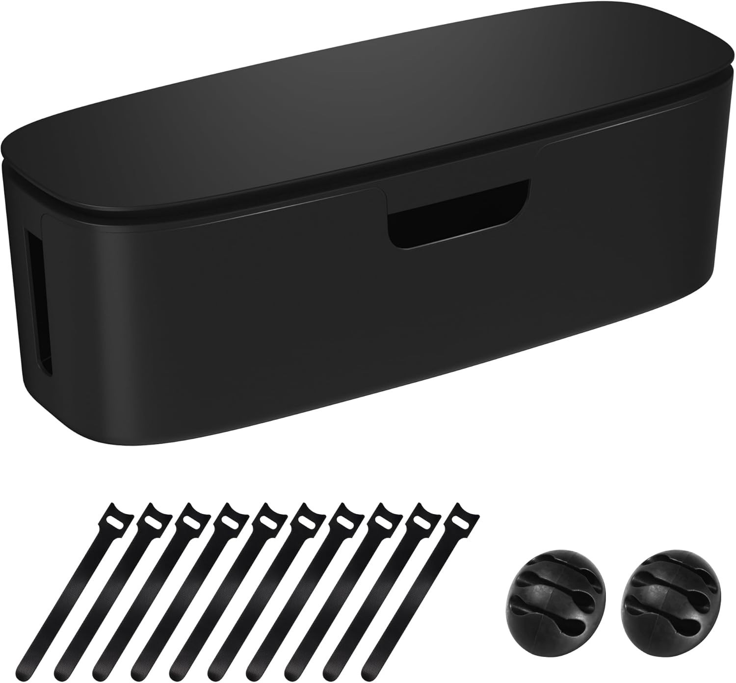Cable Management Box - Large Cord Organizer Box to Hide Power Strip & Under D...