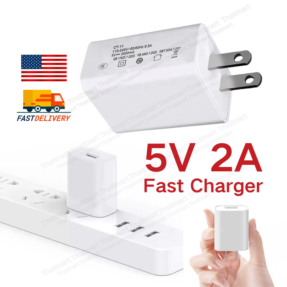 US Plug 5V 2A USB Port Wall Charger 5 Volt 2 Amp Power Adapter Converter Block